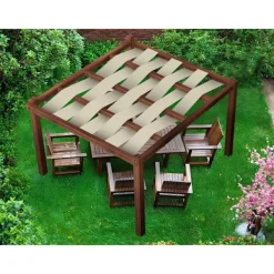 Clearance Pavillon vandtæt bælte 0,5x5 Grå Buer, Spalier, Lysthuse Uden Tag