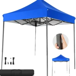 Sale Pavillon, Vandtæt Stof, Justerbar Højde,Blå Telte & Lysthuse