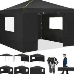 Telte & Lysthuse^Pavillon, Vandtæt Stof, Nem Opsætning,Sort