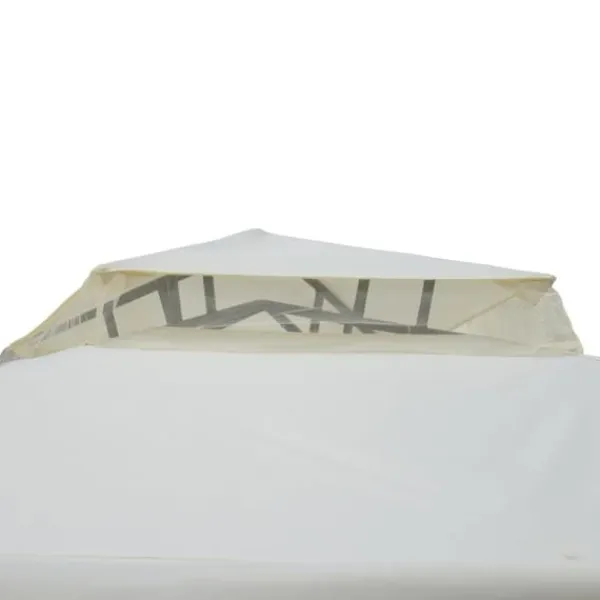 Pavillon 3x3 m med 4 sidevægge, metal/polyester, cremehvid – vejrbestandig Telte & Lysthuse