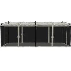 Sale Pavillon 6x3 m med mesh-vægge i stål | Farve: Creme Buer, Spalier, Lysthuse Uden Tag