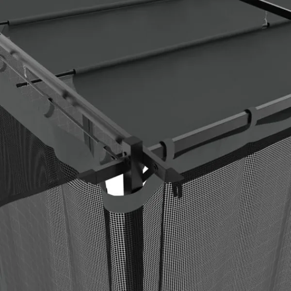 Best Pavillon 6x3 m med mesh-vægge og stålramme | Farve: Antracitgrå Buer, Spalier, Lysthuse Uden Tag