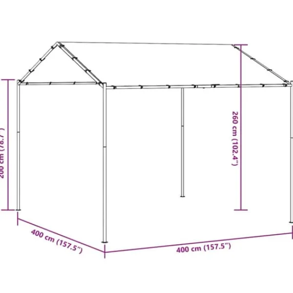 Telte & Lysthuse^Pavillon 4x4 m stål og stof antracitgrå - Pavillon - Pavilloner - Home & Living