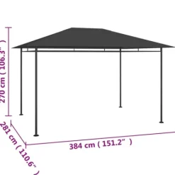 Discount Pavillon 384x281x270 cm 180 g/m² antracitgrå - Pavillon - Pavilloner - Home & Living Telte & Lysthuse