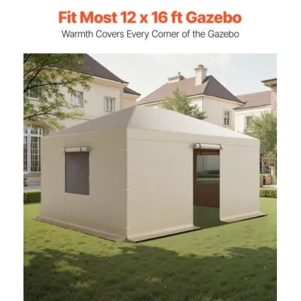 Pavillonovertræk 3,68x4,9 m Beige, PE-materiale, vejrbestandig opbevaring Telte & Lysthuse