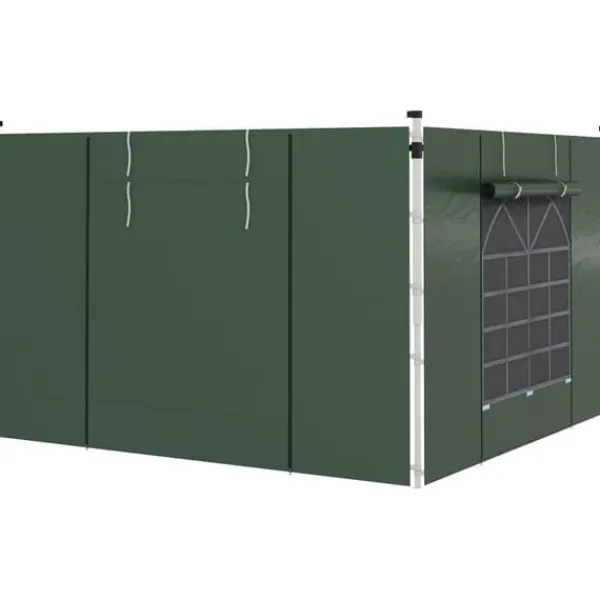 Best Pavillonsider 2-pak 3x3/3x6 m, vinduer & velcro, vandtætte oxford, grønne Telte & Lysthuse