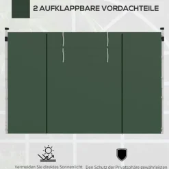 Best Pavillonsider 2-pak 3x3/3x6 m, vinduer & velcro, vandtætte oxford, grønne Telte & Lysthuse