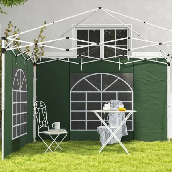 Best Pavillonsider 2-pak 3x3/3x6 m, vinduer & velcro, vandtætte oxford, grønne Telte & Lysthuse