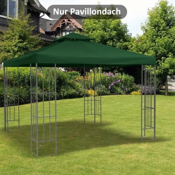 Sale Pavillontag 3x3 m, erstatningstag i polyester, vandafvisende, kulgrå Telte & Lysthuse