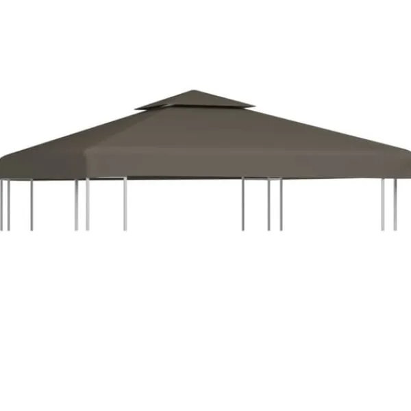Telte & Lysthuse^Pavillontopdække 2-lags 3x3 m - Vandafvisende baldakin | Farve: Gråbrun | 310 g/m²
