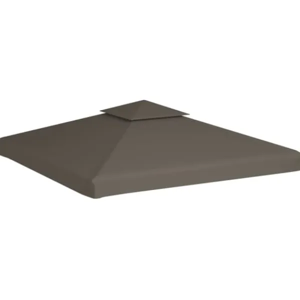 Telte & Lysthuse^Pavillontopdække 2-lags 3x3 m - Vandafvisende baldakin | Farve: Gråbrun | 310 g/m²