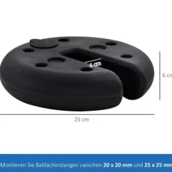 Sale Pavillonvægt, fyldbar op til 5 kg, HDPE, sort, Ø25x6 cm Telte & Lysthuse