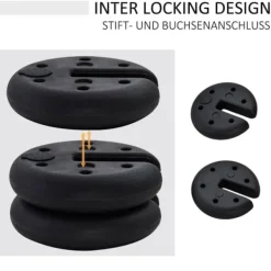 Sale Pavillonvægt, fyldbar op til 5 kg, HDPE, sort, Ø25x6 cm Telte & Lysthuse