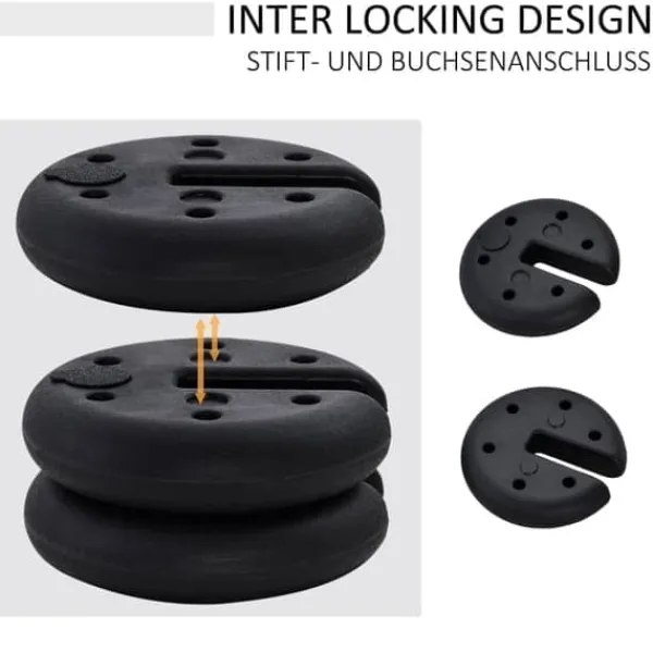 Sale Pavillonvægt, fyldbar op til 5 kg, HDPE, sort, Ø25x6 cm Telte & Lysthuse