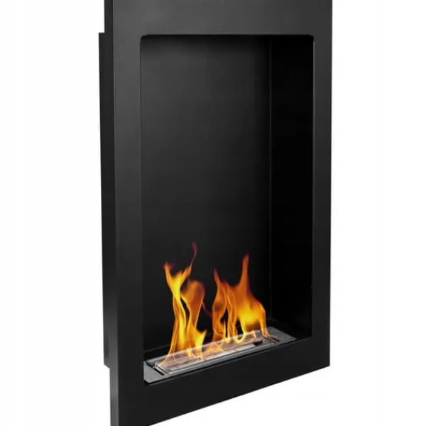 Pejse^Pejs Bio pejs Vægmonteret biopejs ethanol pejs VERTICAL 61 cm x 39 cm x 12 cm sort økologisk pejs