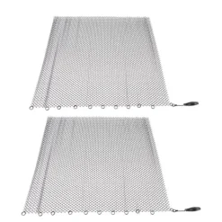 Tilbehør Til Brændeovne & Pejse^Pejs Mesh Screen Gardin 2 brede paneler Hængende erstatningsskærme til hjemmet Brændeovn Pejs Sort 24x22in