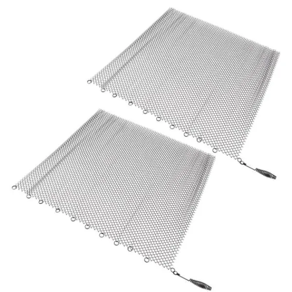 Tilbehør Til Brændeovne & Pejse^Pejs Mesh Screen Gardin 2 brede paneler Hængende erstatningsskærme til hjemmet Brændeovn Pejs Sort 24x22in