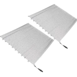 Tilbehør Til Brændeovne & Pejse^Pejs Mesh Screen Gardin 2 brede paneler Hængende erstatningsskærme til hjemmet Brændeovn Pejs Sort 24x22in