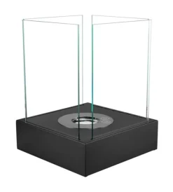 Best Pejse Bio-pejs Fritstående biopejs Sunset Garden Mini sort mat Bioethanolbrænder 26 cm x 33 cm x 26 cm til have til hjemmet Ekologis Pejse