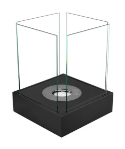 Best Pejse Bio-pejs Fritstående biopejs Sunset Garden Mini sort mat Bioethanolbrænder 26 cm x 33 cm x 26 cm til have til hjemmet Ekologis Pejse