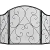 Sale Pejsenet gnistskærm, foldbar 3-panel, vintage, metal, sort Tilbehør Til Brændeovne & Pejse
