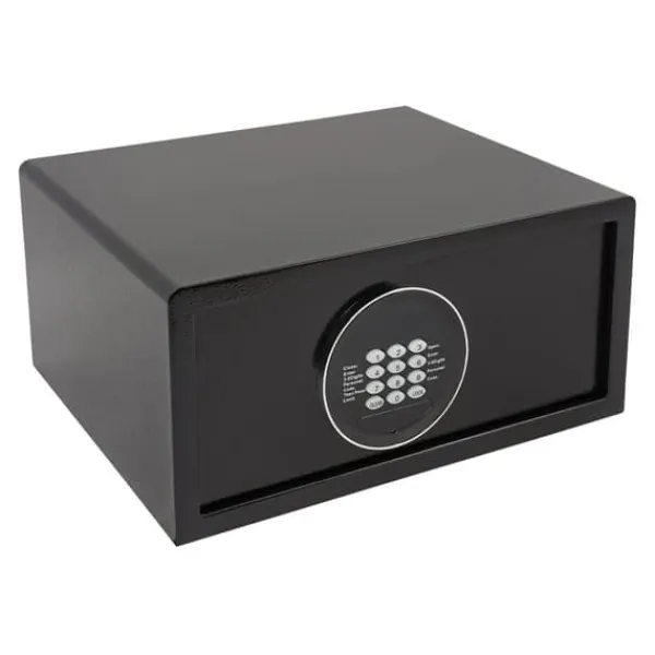 Outlet Pengeskab - Digital kode & nøgle - 30 L - Stål - USB nødstrøm - Vægmonterbar/Fritstående - Sort Pengeskabe