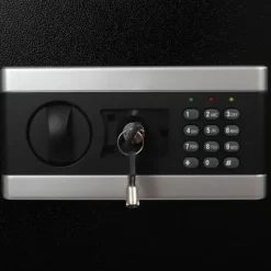 Sale Pengeskab - Elektronisk digital kodelås - Intelligent alarm - Nødnøgler - Tredobbelt tyverisikringslås - 38×31×45 cm - CE-certificeret - Sort Pengeskabe