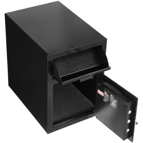 Pengeskabe^Pengeskab 1,2 kubikfod, Frontmonteret, Stor Kapacitet, Digital Tastatur, 2-lags Opbevaringsboks, Sort, Reservenøgler, Kontanter, Smykker, Dokumenter | CDON