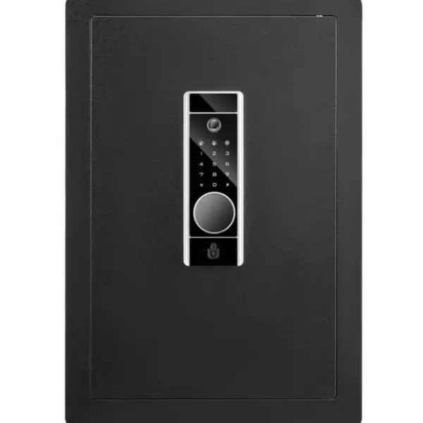 Hot Pengeskab 2,2 kubikfod til hjemmet med fingeraftryk, digitalt tastatur og 2 nøgler. Brandsikker opbevaring! Pengeskabe