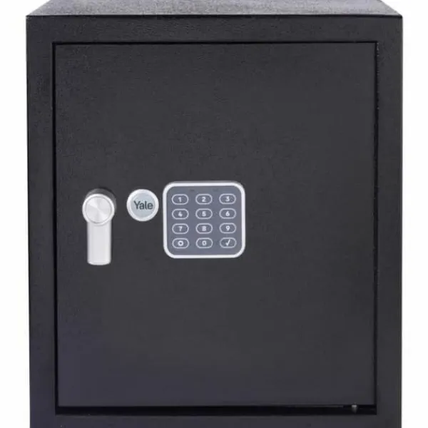 Clearance Pengeskab med elektronisk lås Yale Sort 40 L 39 x 35 x 36 cm Rustfrit stål Pengeskabe