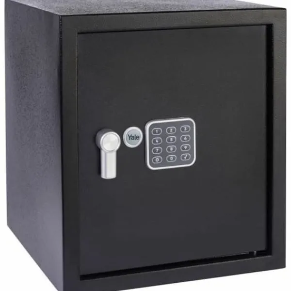 Clearance Pengeskab med elektronisk lås Yale Sort 40 L 39 x 35 x 36 cm Rustfrit stål Pengeskabe