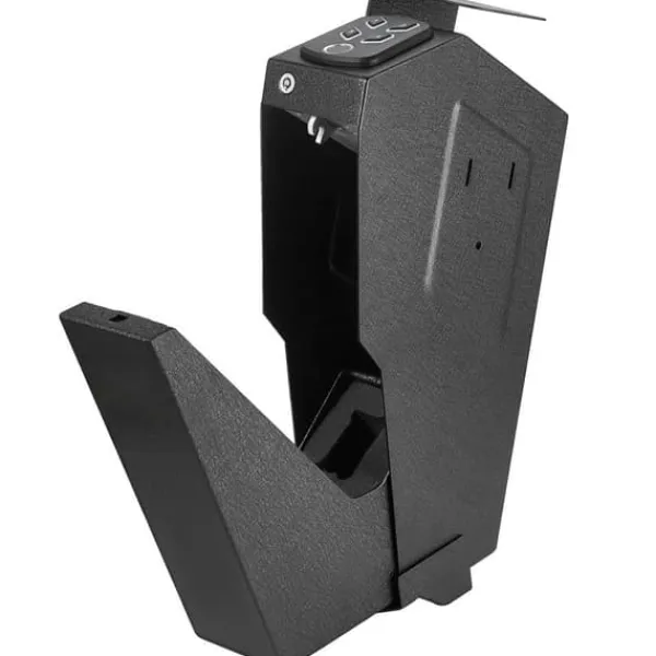 Discount Pengeskab til pistoler med biometrisk lås og 3 adgangsmetoder. Sikker opbevaring af én pistol. Pengeskabe