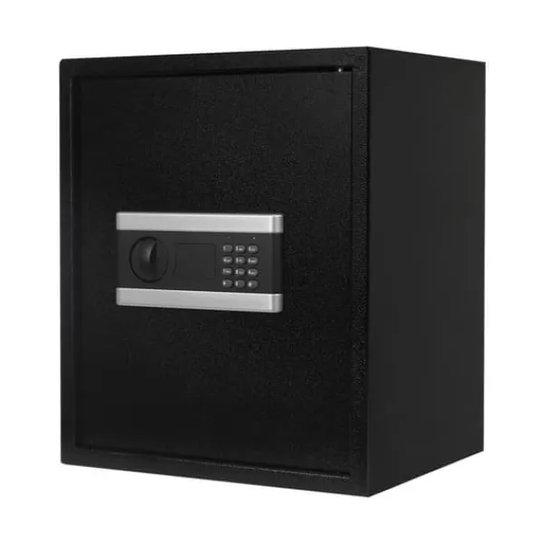 Pengeskabe^Pengeskab/Sikkerhedsboks - Digitalt Tastatur - Stål - Væg- og Gulvmontering - Rustbestandig - 38×31×45 cm - 13,1 kg - Sort