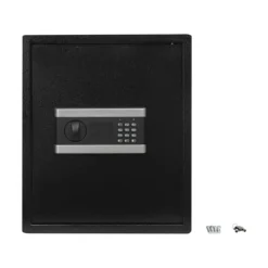 Pengeskabe^Pengeskab/Sikkerhedsboks - Digitalt Tastatur - Stål - Væg- og Gulvmontering - Rustbestandig - 38×31×45 cm - 13,1 kg - Sort