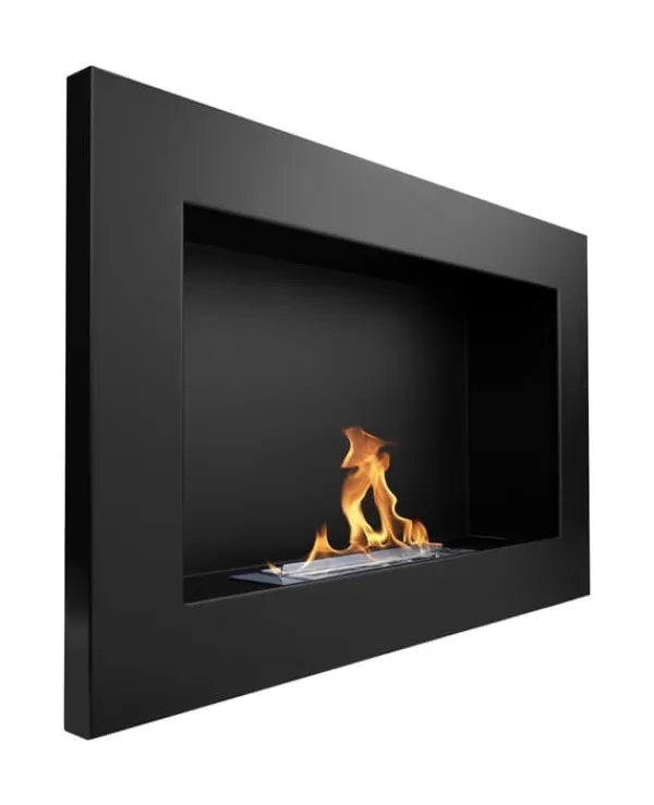 Sale Perfekt til jul julegave Ethanol pejs Bioethanol vægmonteret bioovn 65 x 40 x 12 cm mat sort Biokedel miljøvenlig bioovn Pejse