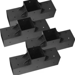 Buer, Spalier, Lysthuse Uden Tag^Pergola beslagssæt, T-formet 4-pak, 92x92 mm, sort, stål