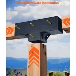 Buer, Spalier, Lysthuse Uden Tag^Pergola beslagssæt, T-formet 4-pak, 92x92 mm, sort, stål