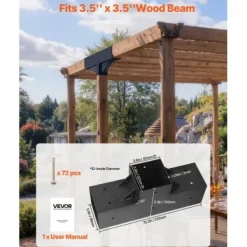 Buer, Spalier, Lysthuse Uden Tag^Pergola beslagssæt, T-formet 4-pak, 92x92 mm, sort, stål