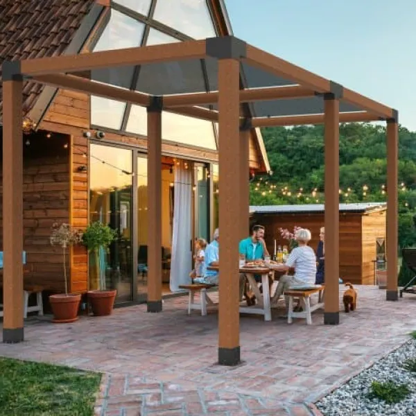 Buer, Spalier, Lysthuse Uden Tag^Pergola beslagssæt, 4-vejs hjørnebeslag 2 stk., 14,2x14,2 cm, sort, stål