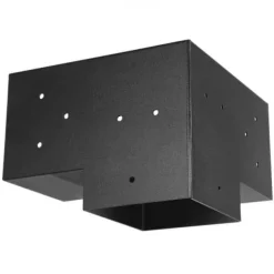 Buer, Spalier, Lysthuse Uden Tag^Pergola beslagssæt, 3-vejs hjørnebeslag 142x142 mm, sort, kulstofstål