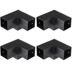 Buer, Spalier, Lysthuse Uden Tag^Pergola beslagssæt, 3-vejs kraftigt hjørnebeslag, 10,2x10,2x15,2 cm, sort, stål