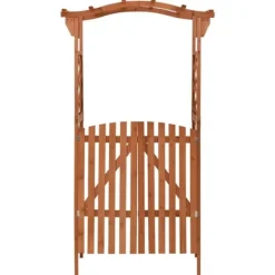 Buer, Spalier, Lysthuse Uden Tag^Pergola med låge - Havepergola i massivt grantræ | Størrelse: 116x40x204 cm