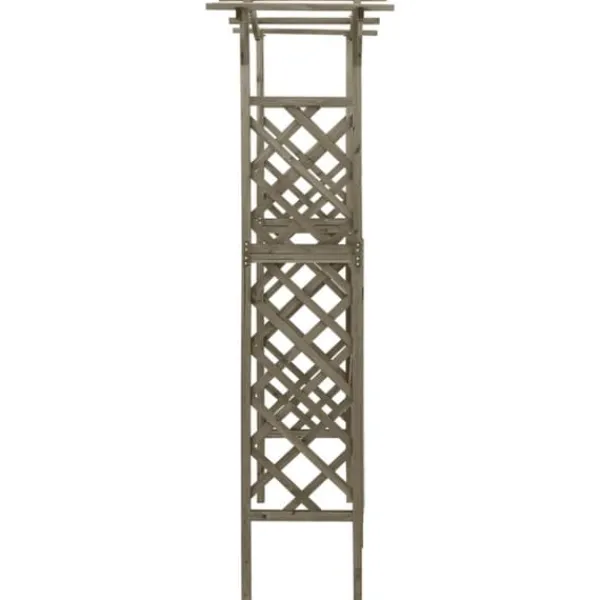 Online Pergola med låge 116x40x204 cm massivt grantræ grå - Pergola - Pergolaer - Home & Living Buer, Spalier, Lysthuse Uden Tag