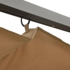 Buer, Spalier, Lysthuse Uden Tag^Pergola med sammenrulleligt tag 3x3 m | Stål | Farve: Gråbrun | 180 g/m²