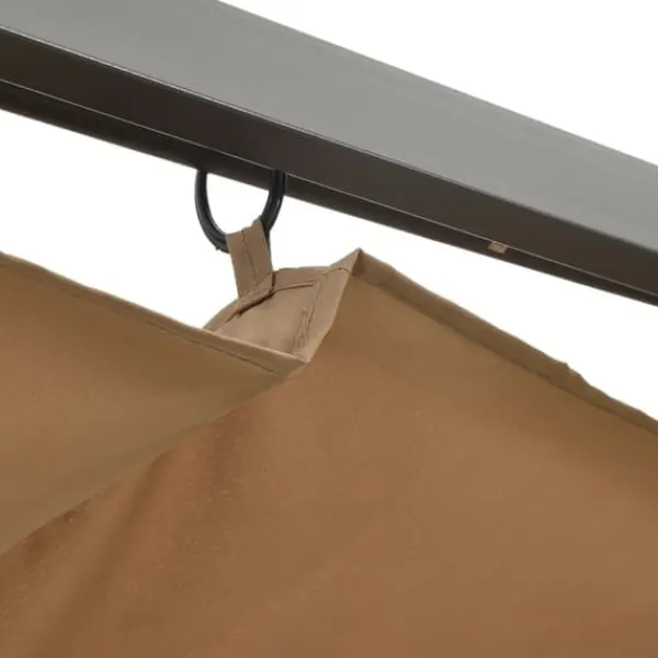 Buer, Spalier, Lysthuse Uden Tag^Pergola med sammenrulleligt tag 3x3 m | Stål | Farve: Gråbrun | 180 g/m²