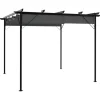 Buer, Spalier, Lysthuse Uden Tag^Pergola med sammenrulleligt tag 3x3 m - Robust antracitgrå stål | Vægt: 180 g/m²