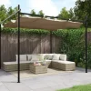 Outlet Pergola med sammenrulleligt tag - UV-resistent & robust | Størrelse: 295x292x230 cm | Farve: Gråbrun Buer, Spalier, Lysthuse Uden Tag