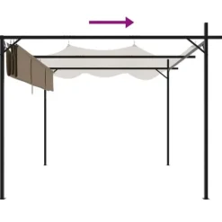 Outlet Pergola med sammenrulleligt tag - UV-resistent & robust | Størrelse: 295x292x230 cm | Farve: Gråbrun Buer, Spalier, Lysthuse Uden Tag
