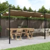 Buer, Spalier, Lysthuse Uden Tag^Pergola med sammenrulleligt tag - UV-resistent | Størrelse: 589x292x230 cm | Farve: Gråbrun