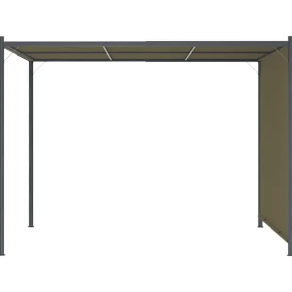 Buer, Spalier, Lysthuse Uden Tag^Pergola med tilbagetrækkeligt tag 3x3 m 180 g/m² gråbrun - Pergola - Pergolaer - Home & Living